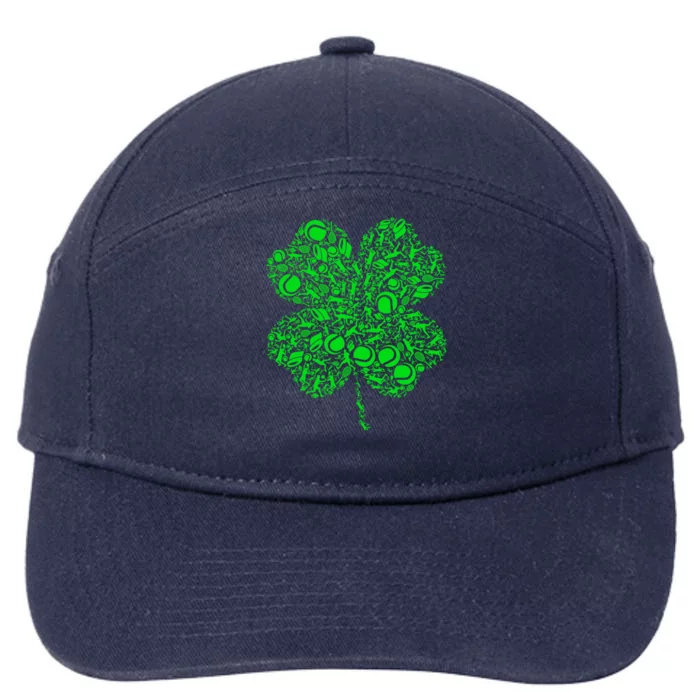 Tennis Irish Shamrock Green Lucky Clover Gift St Patrick's Day Meaningful Gift 7-Panel Snapback Hat