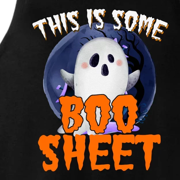 This Is Some Boo Sheet Funny Halloween Ghost Ladies Tri-Blend Wicking Tank