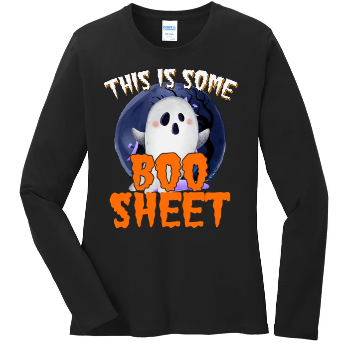 This Is Some Boo Sheet Funny Halloween Ghost Ladies Long Sleeve Shirt