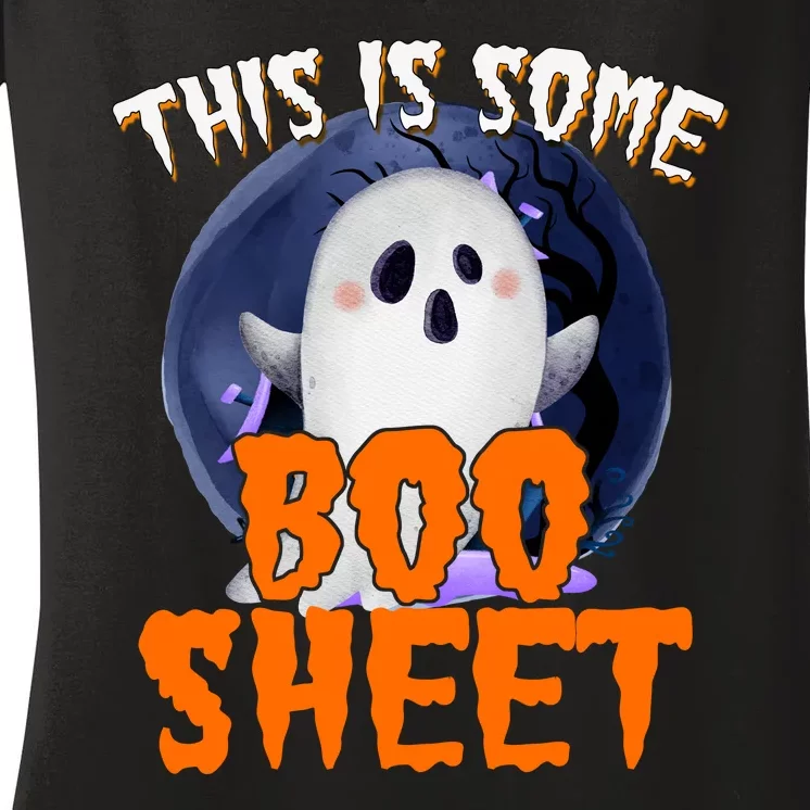 This Is Some Boo Sheet Funny Halloween Ghost Women's V-Neck T-Shirt