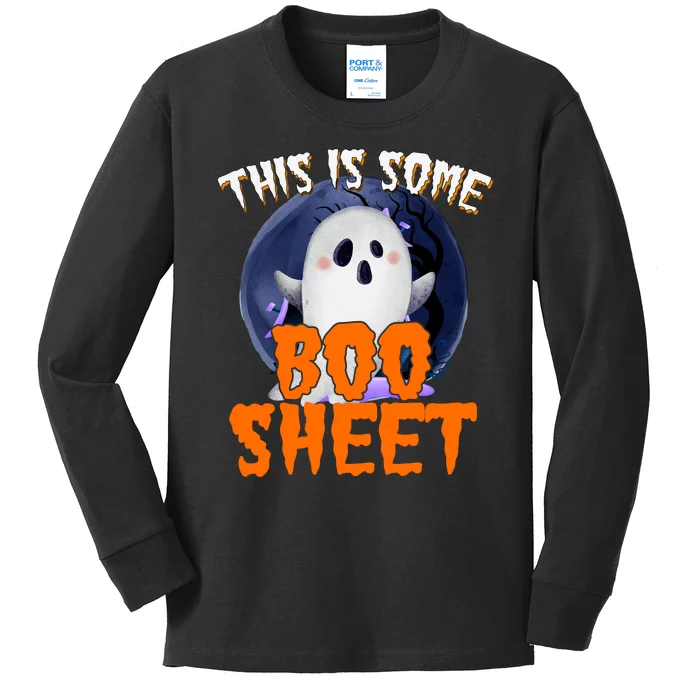 This Is Some Boo Sheet Funny Halloween Ghost Kids Long Sleeve Shirt