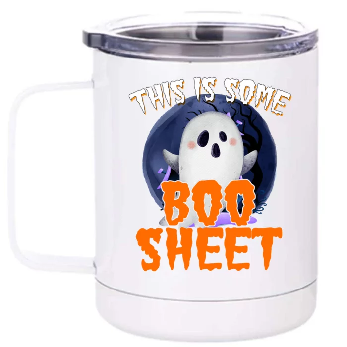 This Is Some Boo Sheet Funny Halloween Ghost Front & Back 12oz Stainless Steel Tumbler Cup