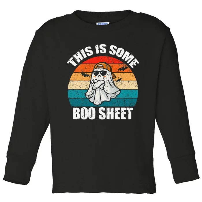 This Is Some Boo Sheet Halloween Angry Ghost Funny Toddler Long Sleeve Shirt