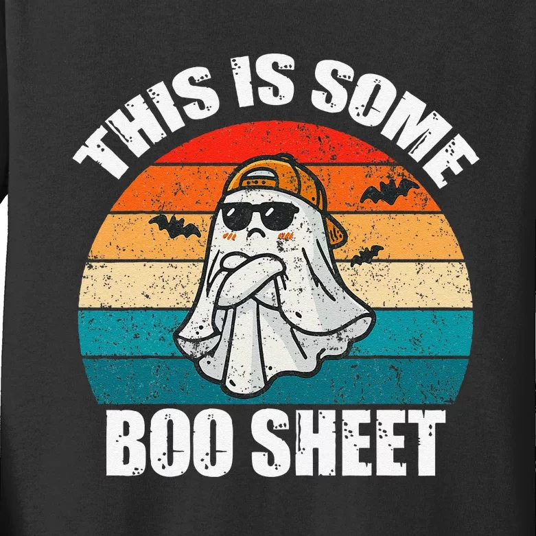 This Is Some Boo Sheet Halloween Angry Ghost Funny Kids Long Sleeve Shirt