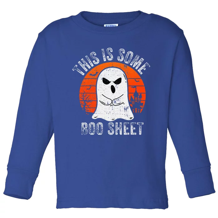 This Is Some Boo Sheet Ghost Halloween Costume Toddler Long Sleeve Shirt