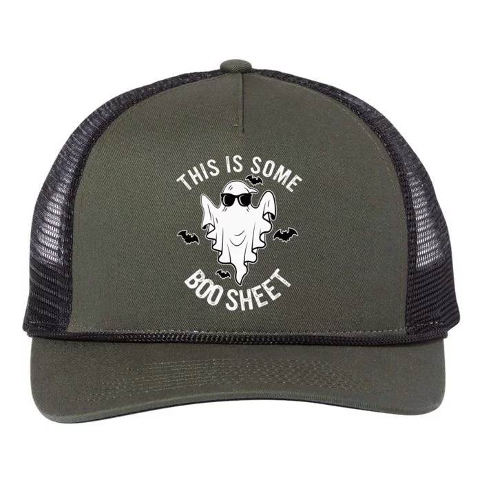 This Is Some Boo Sheet Ghost Halloween Costume Retro Rope Trucker Hat Cap