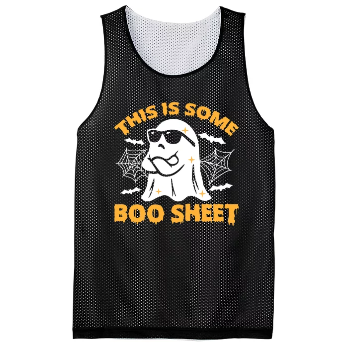 This Is Some Boo Sheet Ghost Retro Halloween Costume Spooky Season Mesh Reversible Basketball Jersey Tank