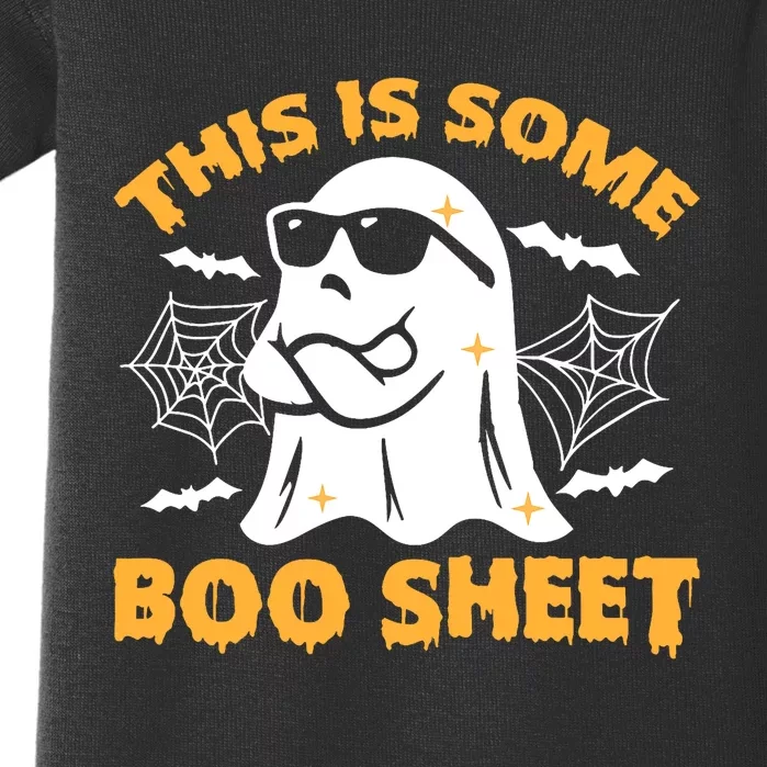 This Is Some Boo Sheet Ghost Retro Halloween Costume Spooky Season Baby Bodysuit