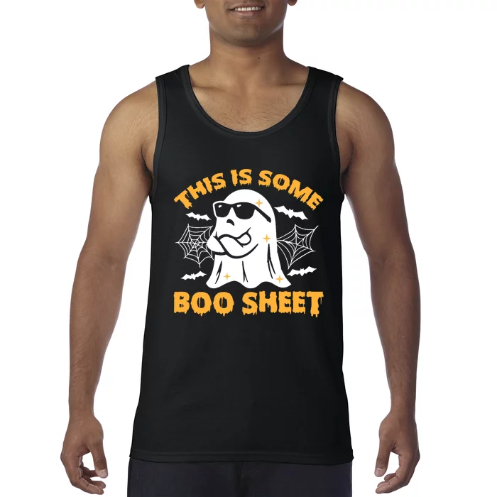 This Is Some Boo Sheet Ghost Retro Halloween Costume Spooky Season Tank Top