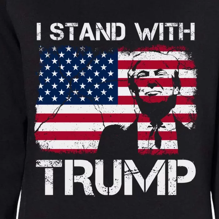 Trump I Stand With Trump With 4th Of July America Flag Retro Gift Womens California Wash Sweatshirt