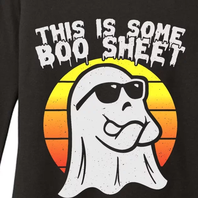 This Is Some Boo Sheet Halloween Funny Cool Ghost Halloween Gift Womens CVC Long Sleeve Shirt