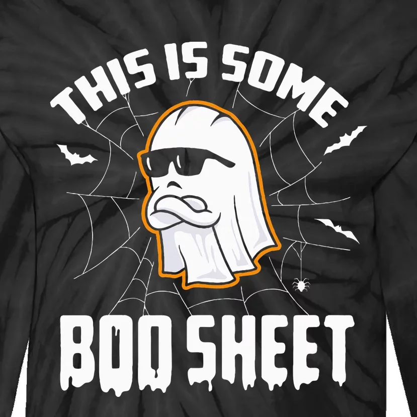 This Is Some Boo Sheet Funny Halloween Ghost Costume Tie-Dye Long Sleeve Shirt