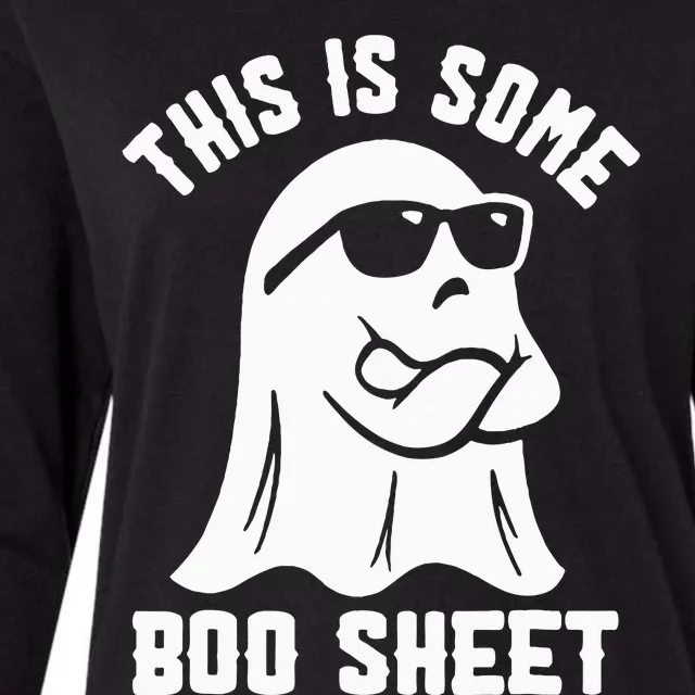 This Is Some Boo Sheet Halloween Ghost Funny Costume Womens Cotton Relaxed Long Sleeve T-Shirt