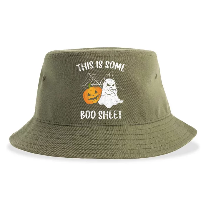 This Is Some Boo Sheet Halloween Ghost Funny Gift Sustainable Bucket Hat