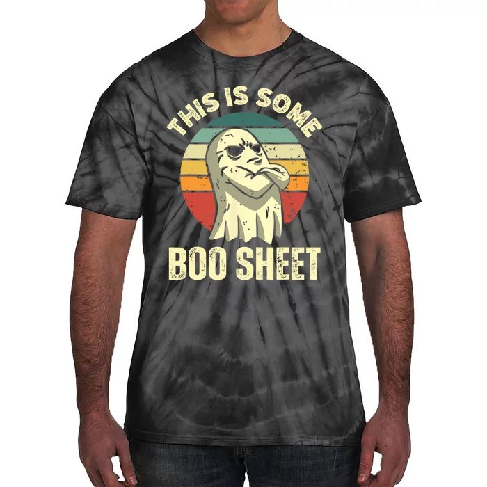 This Is Some Boo Sheet Halloween Funny Vintage Ghost Design Tie-Dye T-Shirt