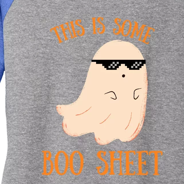 This Is Some Boo Sheet Women's Tri-Blend 3/4-Sleeve Raglan Shirt