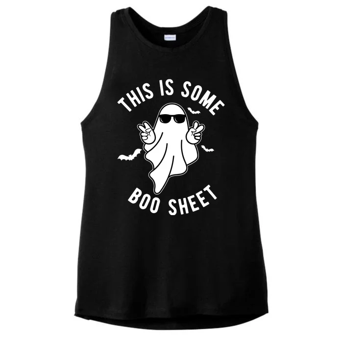 This Is Some Boo Sheet Ghost Funny Halloween Ladies Tri-Blend Wicking Tank