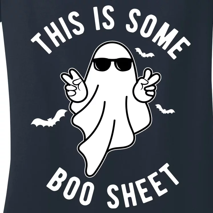 This Is Some Boo Sheet Ghost Funny Halloween Women's V-Neck T-Shirt