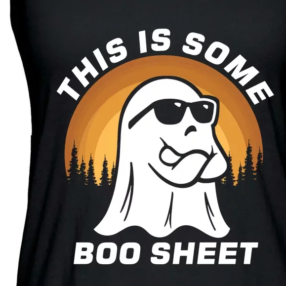 This Is Some Boo Sheet Funny Halloween Ghost Boo Costume Ladies Essential Flowy Tank