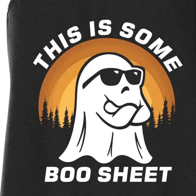 This Is Some Boo Sheet Funny Halloween Ghost Boo Costume Women's Racerback Tank