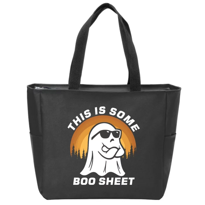 This Is Some Boo Sheet Funny Halloween Ghost Boo Costume Zip Tote Bag