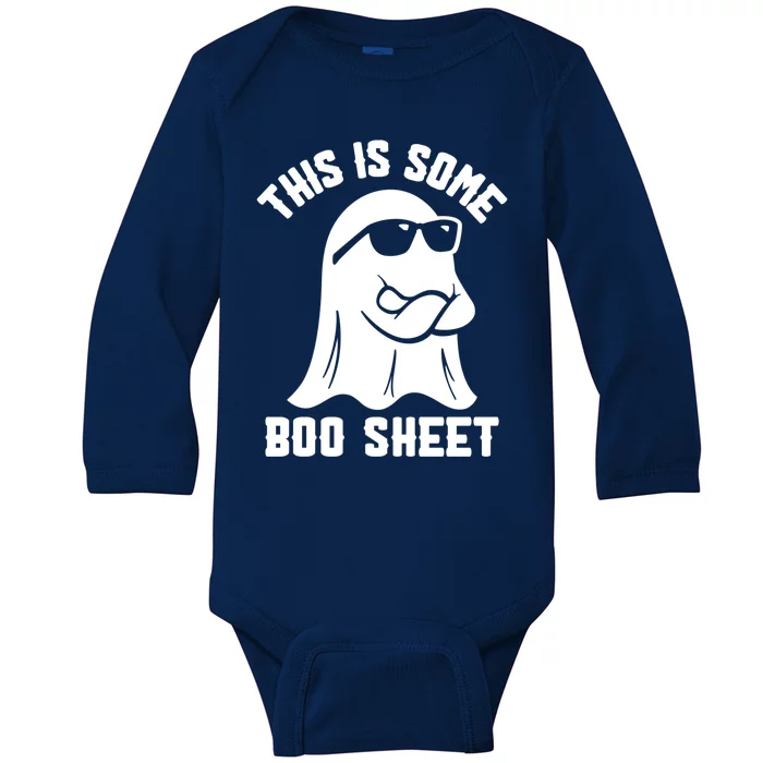 This Is Some Boo Sheet Funny Spooky Boo Ghost Halloween Gift Baby Long Sleeve Bodysuit