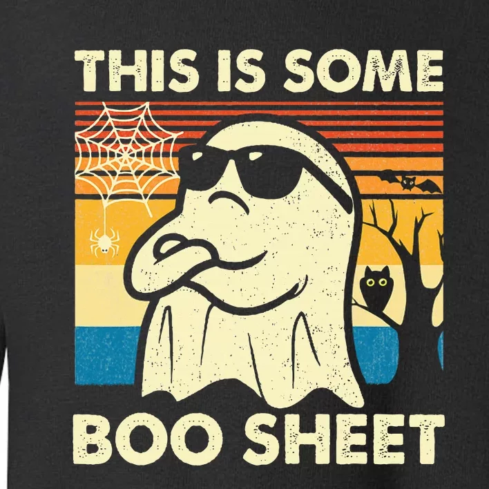 This is Some Boo Sheet Ghost Retro Funny Halloween Toddler Sweatshirt