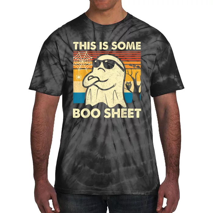 This Is Some Boo Sheet Ghost Retro Funny Halloween Tie-Dye T-Shirt