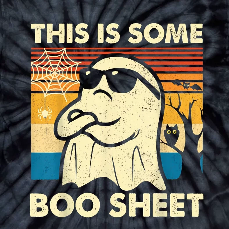 This Is Some Boo Sheet Ghost Retro Funny Halloween Tie-Dye T-Shirt