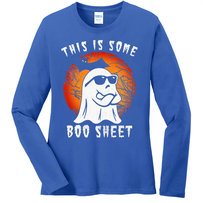 This Is Some Boo Sheet Halloween Ghost Funny Gifts Ladies Long Sleeve Shirt