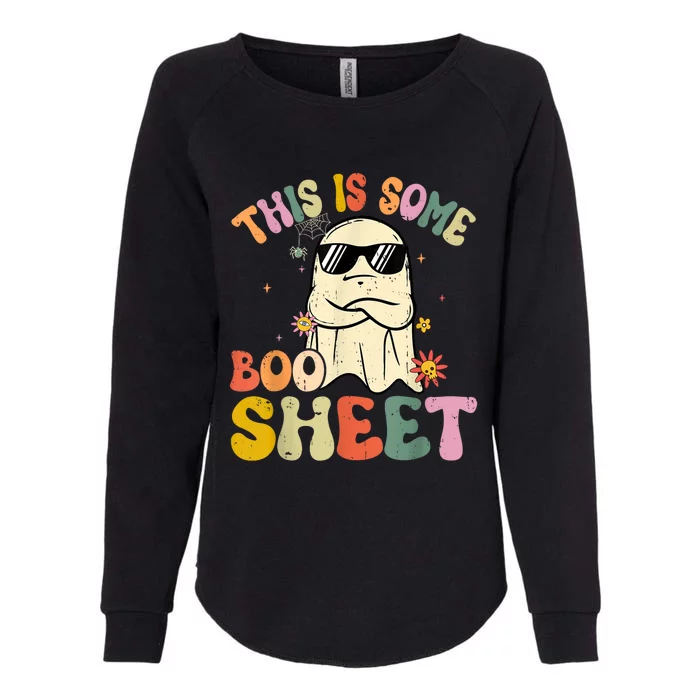 This Is Some Boo Sheet Groovy Ghost Funny Halloween Costume Womens California Wash Sweatshirt