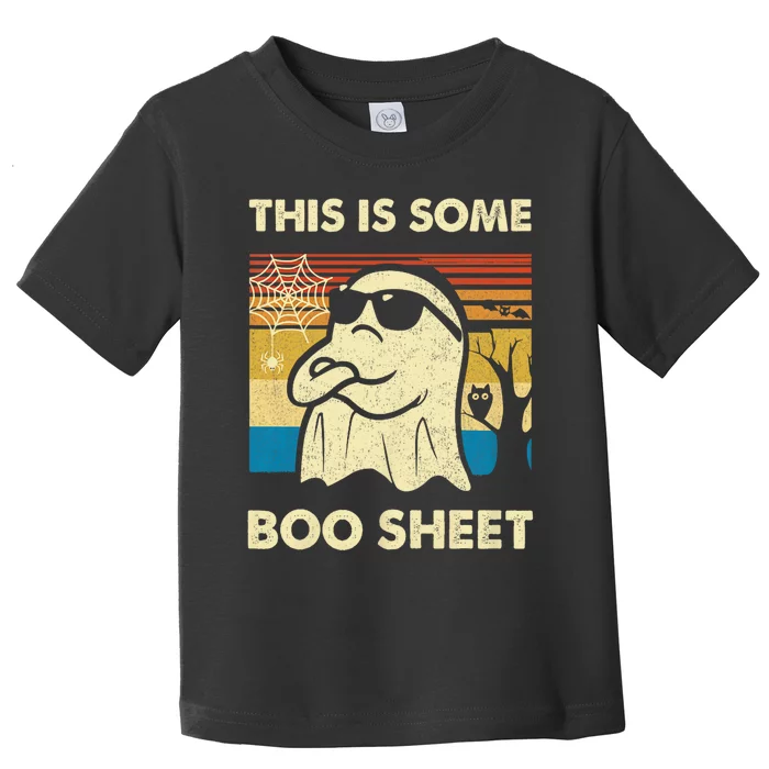 This Is Some Boo Sheet Ghost Retro Funny Halloween Toddler T-Shirt