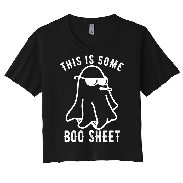 This Is Some Boo Sheet Funny Ghost Women's Crop Top Tee