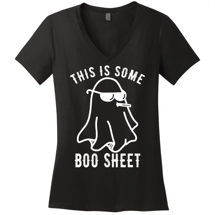 This Is Some Boo Sheet Funny Ghost Women's V-Neck T-Shirt