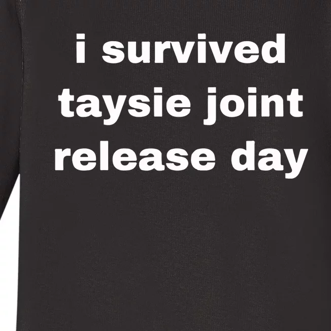 Timeofmylifewu I Survived Taysie Joint Release Day Baby Long Sleeve Bodysuit