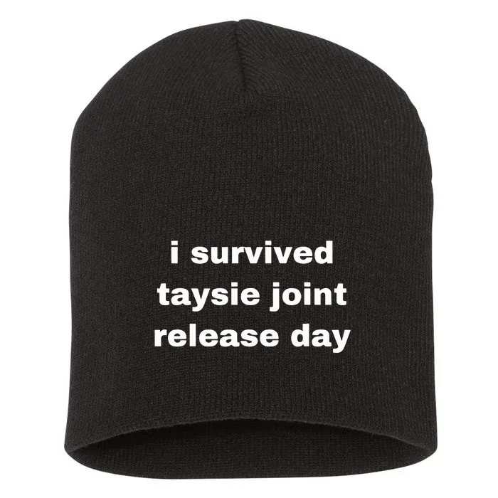 Timeofmylifewu I Survived Taysie Joint Release Day Short Acrylic Beanie