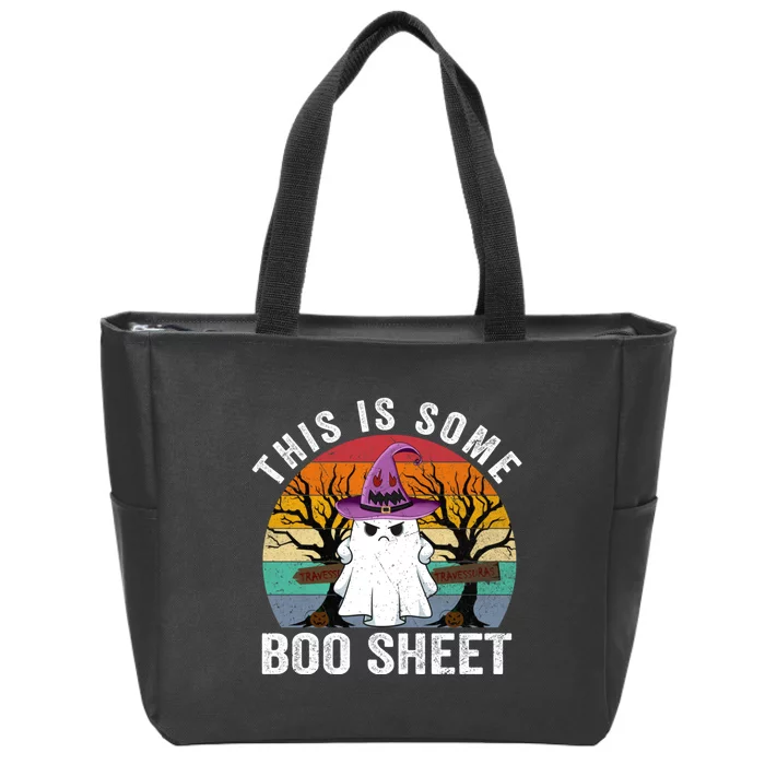 This Is Some Boo Sheet Ghost Halloween Costume Zip Tote Bag