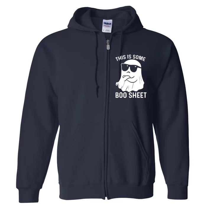 This Is Some Boo Sheet Ghost Halloween Costume Full Zip Hoodie