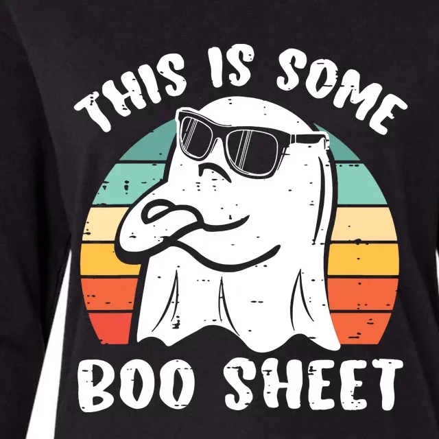 This Is Some Boo Sheet Halloween Ghost Funny Gift Womens Cotton Relaxed Long Sleeve T-Shirt