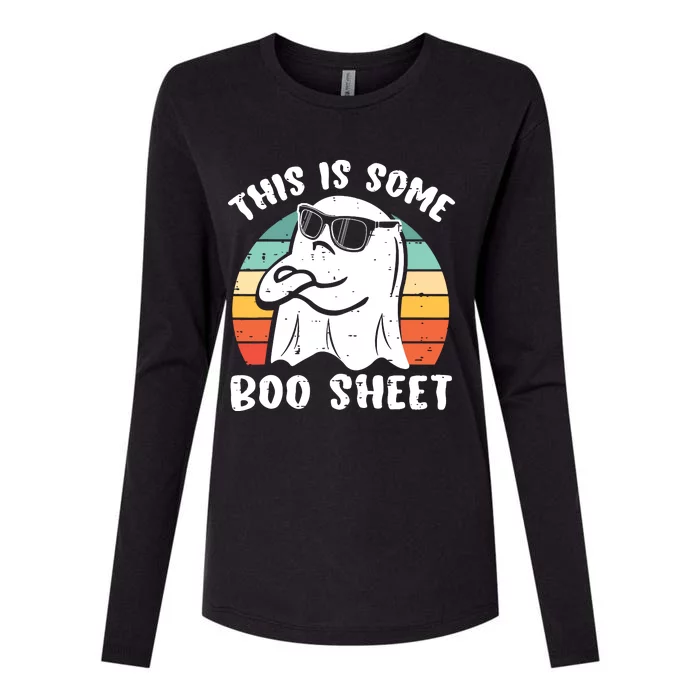 This Is Some Boo Sheet Halloween Ghost Funny Gift Womens Cotton Relaxed Long Sleeve T-Shirt