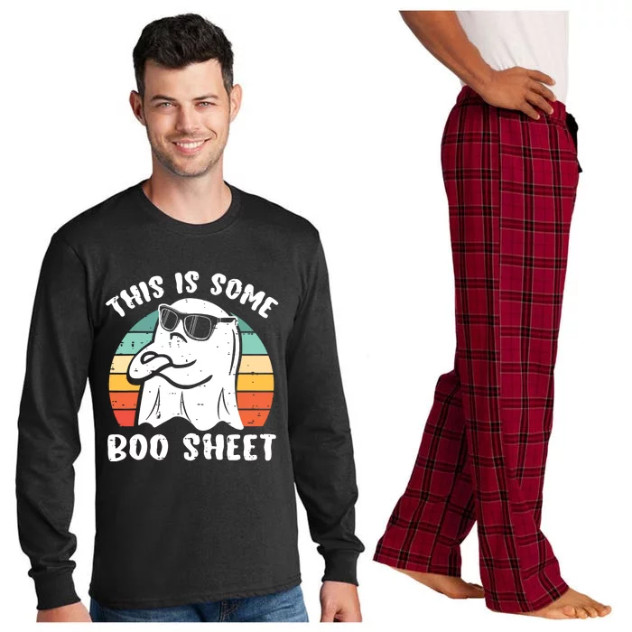 This Is Some Boo Sheet Halloween Ghost Funny Gift Long Sleeve Pajama Set