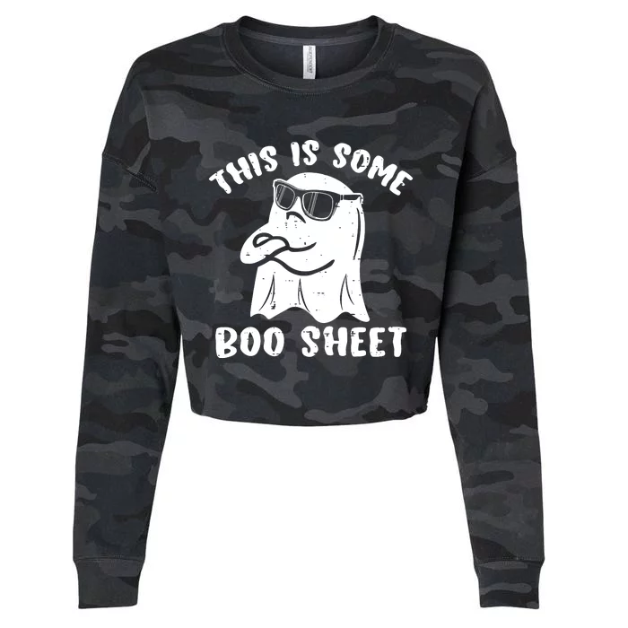 This Is Some Boo Sheet Halloween Ghost Funny Gift Cropped Pullover Crew