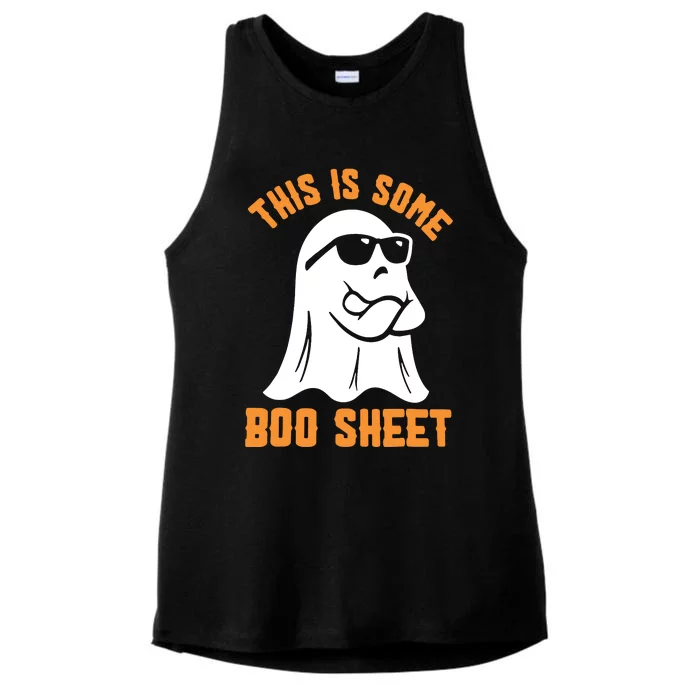 This Is Some Boo Sheet Halloween Ghost Funny Gift Ladies Tri-Blend Wicking Tank