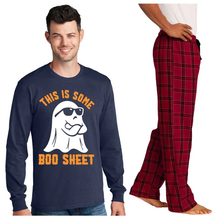 This Is Some Boo Sheet Halloween Ghost Funny Gift Long Sleeve Pajama Set