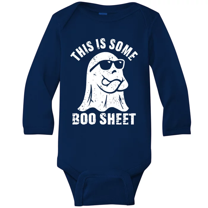 This Is Some Boo Sheet Halloween Ghost Funny Gift Baby Long Sleeve Bodysuit