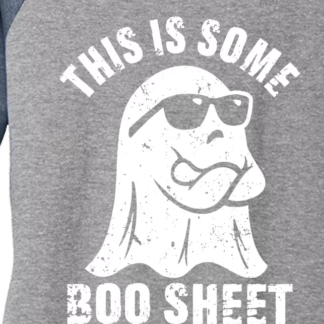 This Is Some Boo Sheet Halloween Ghost Funny Gift Women's Tri-Blend 3/4-Sleeve Raglan Shirt