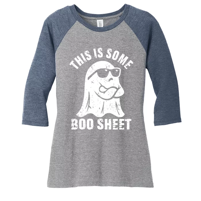 This Is Some Boo Sheet Halloween Ghost Funny Gift Women's Tri-Blend 3/4-Sleeve Raglan Shirt