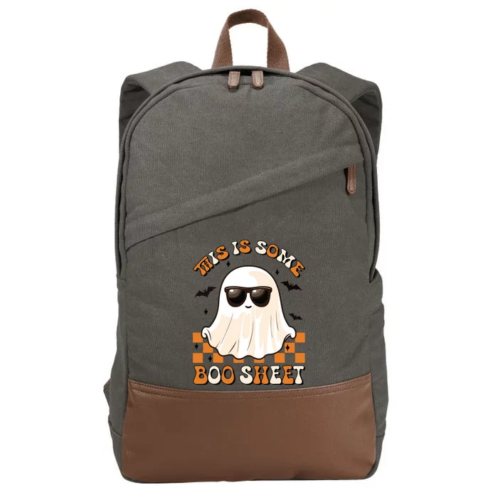 This Is Some Boo Sheet Halloween Ghost Funny Gifts Cotton Canvas Backpack