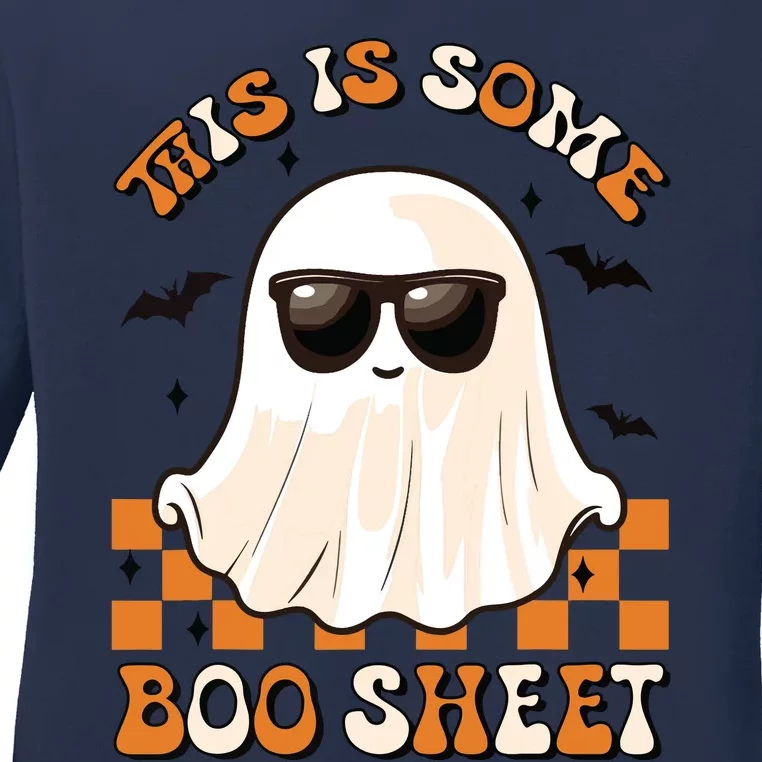 This Is Some Boo Sheet Halloween Ghost Funny Gifts Ladies Long Sleeve Shirt