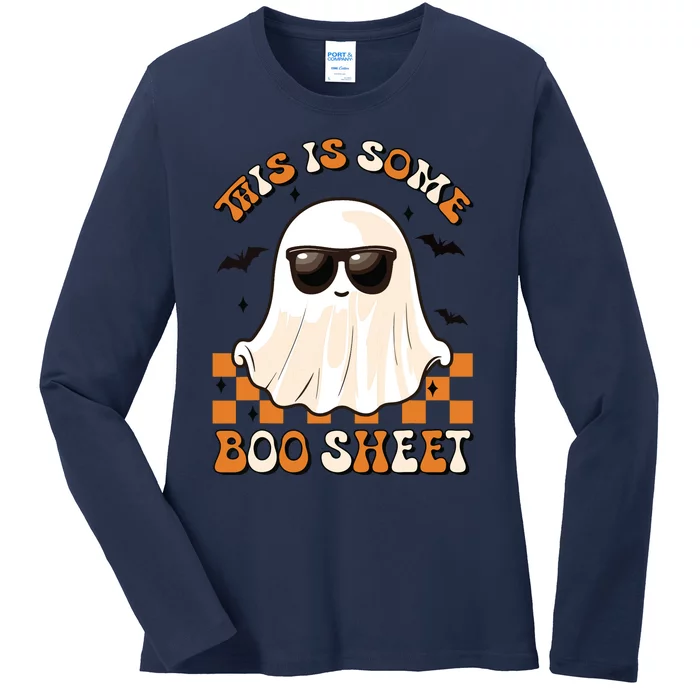 This Is Some Boo Sheet Halloween Ghost Funny Gifts Ladies Long Sleeve Shirt